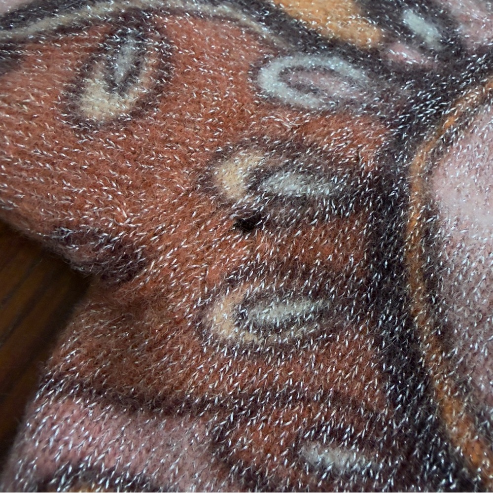 Rare vtg 60s Jacob Belle angora rabbit hair & lambswool metallic knit cardigan - Picture 10 of 11